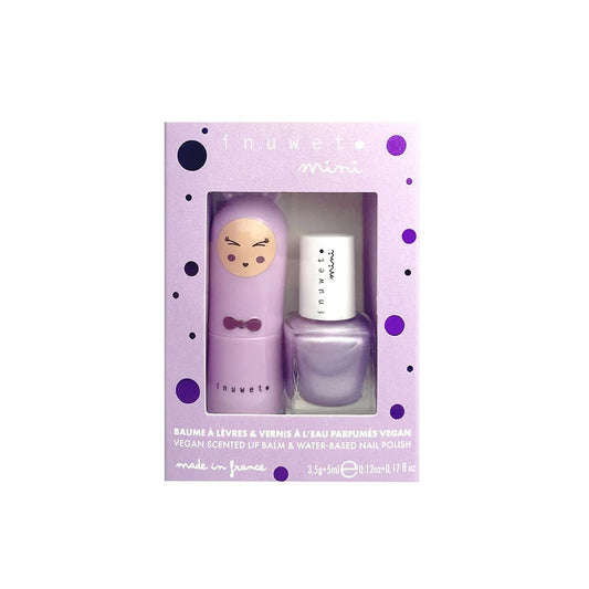 Inuwet Schminkset Set Inuwet: Inuwet, Nail Polish, Mauve Dream Today, 5 ml *Miniature + Bunny Delice, Hydrating & Conditionin