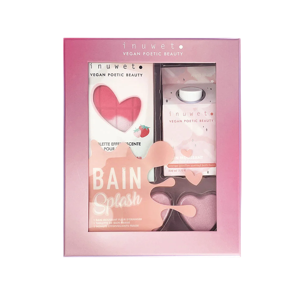 Inuwet Körperpflegeset Set Inuwet: Strawberry, Bath Bomb, 200 g + Fleur D'Oranger, Cleansing, Shower Mousse, 230 ml + Donut, 