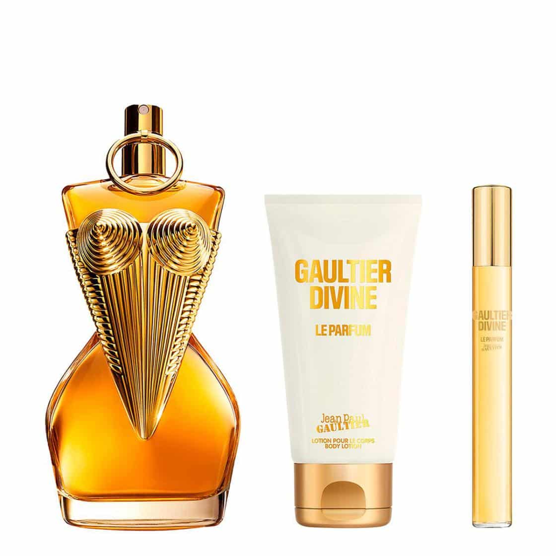 Jean Paul Gaultier Divine Le Parfum Set – Eau de Parfum & Body Lotion für Damen, 100 ml + 10 ml + 75 ml