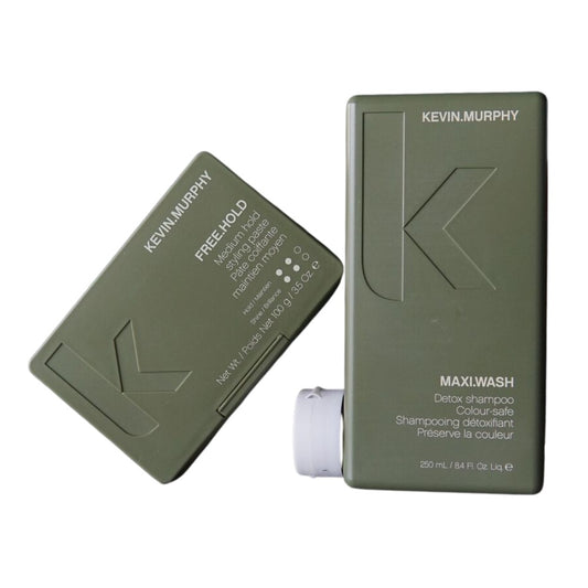 Kevin Murphy Haarpflegeset: Maxi Wash Shampoo 250 ml + Free Hold Lanolin Wax 100 g