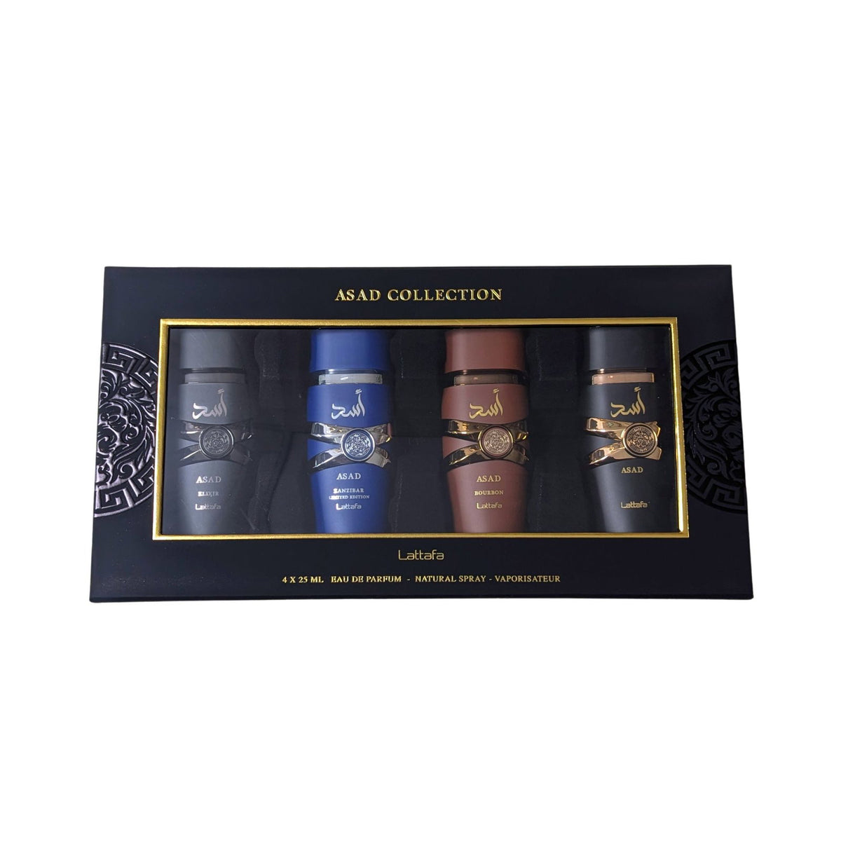 Lattafa Parfümset Set Lattafa: Asad, Eau De Parfum, For Men, 25 ml + Asad Elixir, Eau De Parfum, For Men, 25 ml + Asad Zanzib