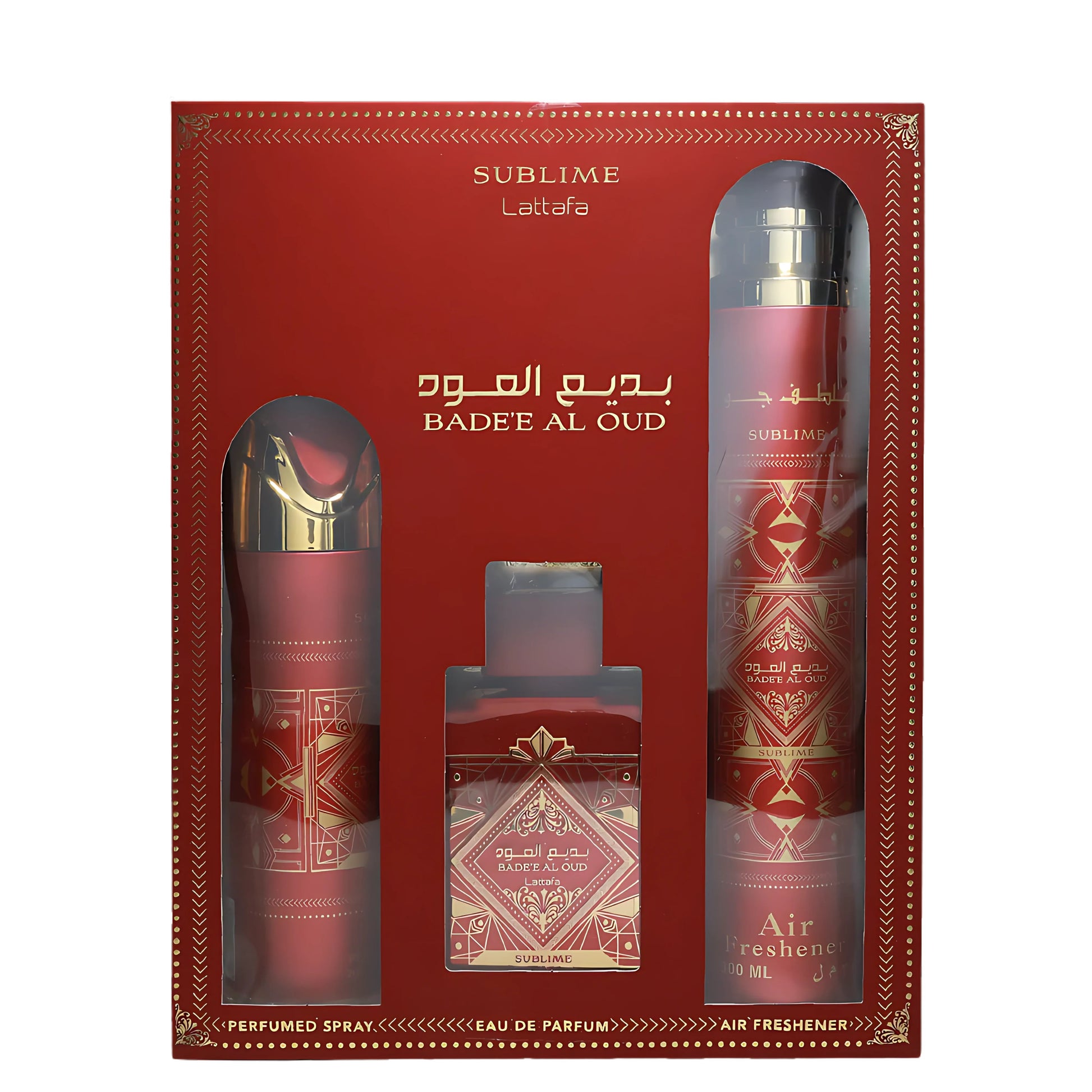 Lattafa Parfümset Set Lattafa: Bade'e Al Oud Sublime, Eau De Parfum, For Men, 100 ml + Bade'e Al Oud Sublime, Scented Spray, 