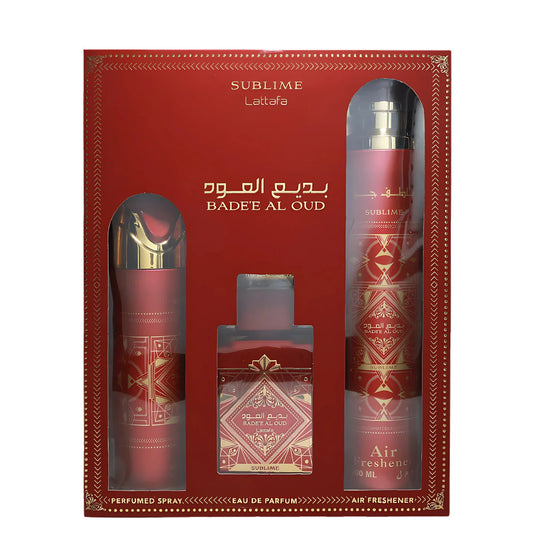 Lattafa Parfümset Set Lattafa: Bade'e Al Oud Sublime, Eau De Parfum, For Men, 100 ml + Bade'e Al Oud Sublime, Scented Spray, 