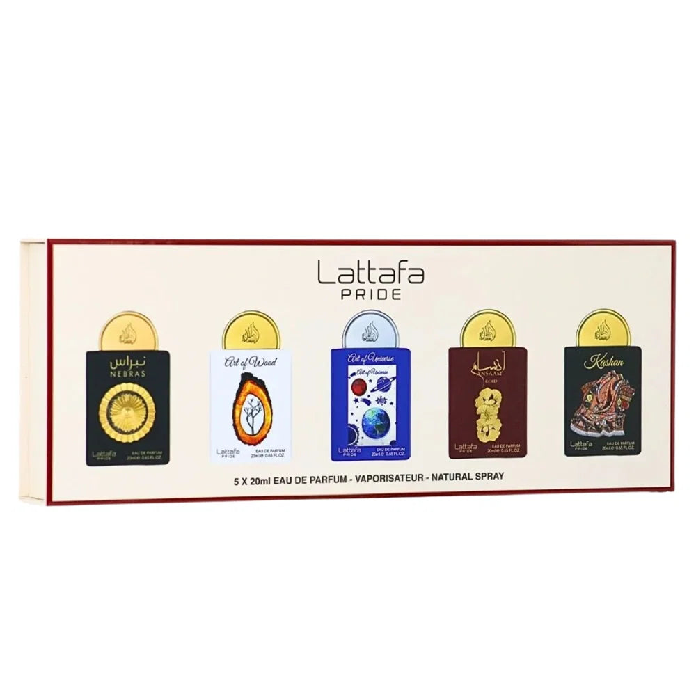 Lattafa Parfümset Set Lattafa: Nebras, Eau De Parfum, For Women, 20 ml + Art Of Wood, Eau De Parfum, For Women, 20 ml + Art O