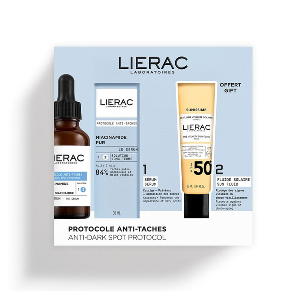 Lierac Hautpflegeset Set Lierac: Protocole, Anti-Dark Spots, Serum, For Face, 30 ml + Sunissime The Sun Velvety, Fluid, For F