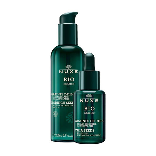Nuxe Hautpflegeset Set Nuxe: Bio Organic, Chia Seeds, Antioxidant, Serum, For Face, 30 ml + Bio Organic, Cleansing, Micellar 