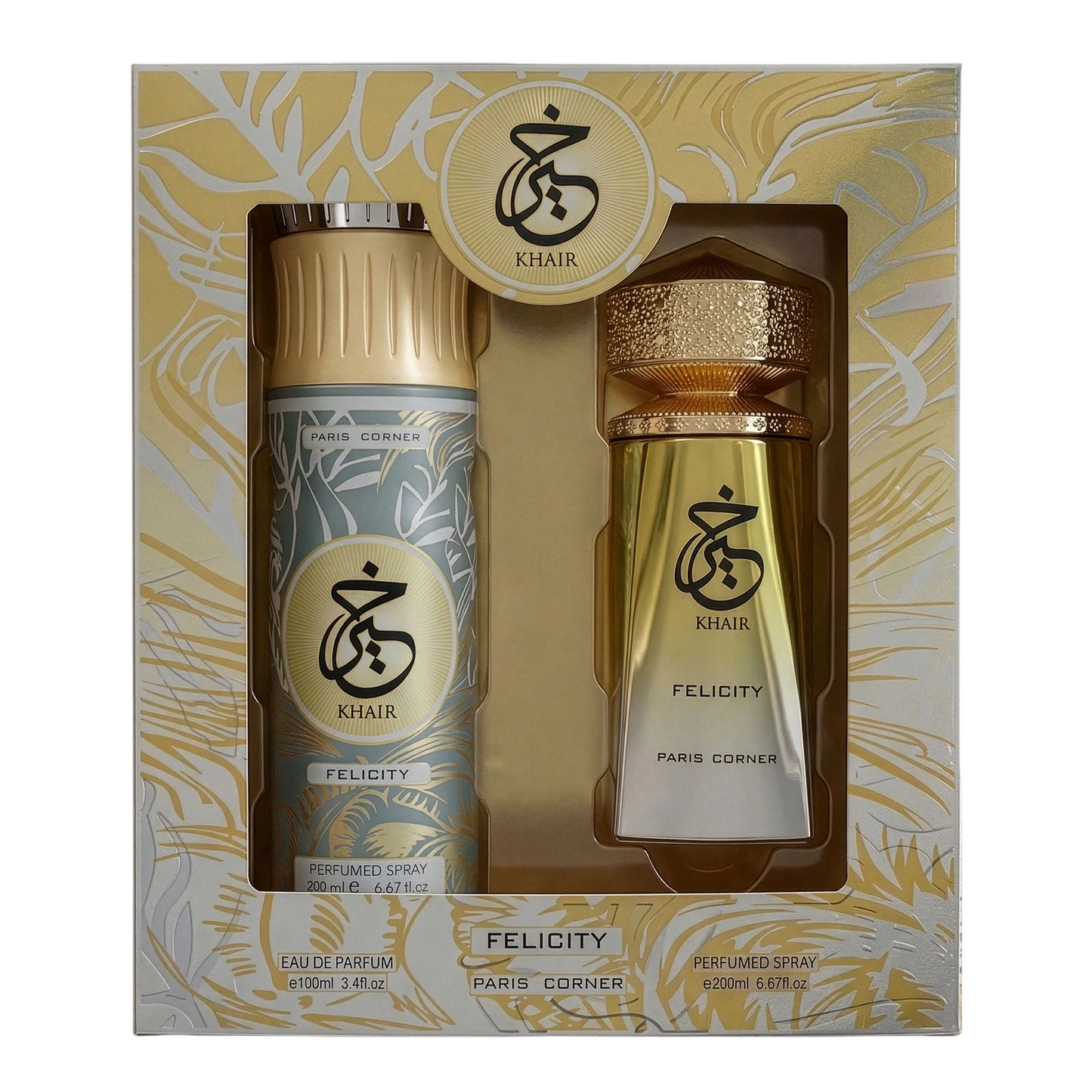 Paris Corner Parfümset Set Paris Corner: Khair Felicity, Eau De Parfum, For Women, 100 ml + Khair Felicity, Deodorant Spray, 