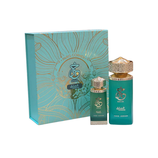Paris Corner Parfümset Set Paris Corner: Khair Pistachio, Eau De Parfum, Unisex, 100 ml + Khair Pistachio, Deodorant Spray, F