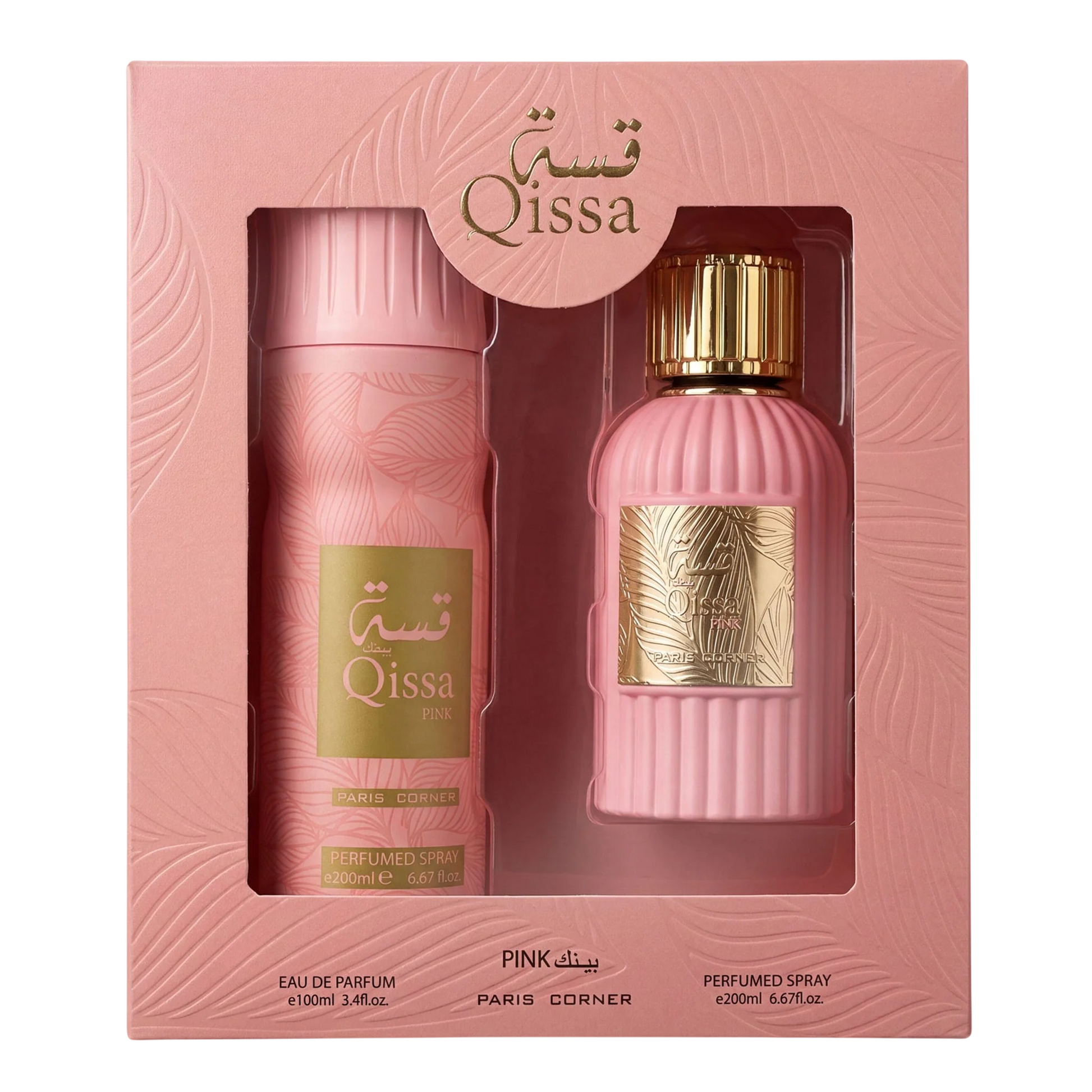 Paris Corner Parfümset Set Paris Corner: Qissa Pink, Eau De Parfum, For Women, 100 ml + Qissa Pink, Deodorant Spray, For Wome