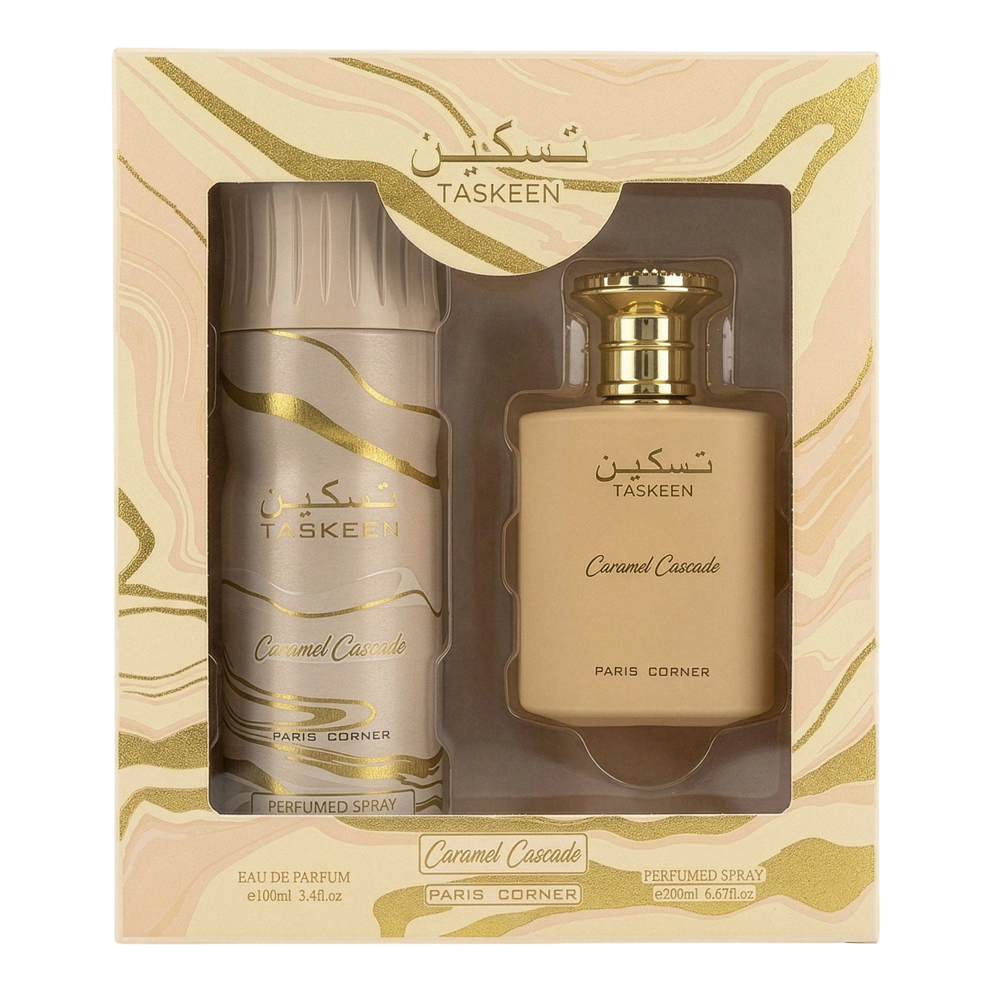 Paris Corner Parfümset Set Paris Corner: Taskeen Caramel Cascade, Eau De Parfum, Unisex, 100 ml + Taskeen Caramel Cascade, De