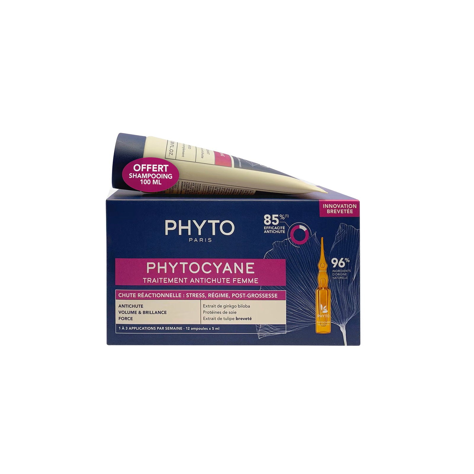 Phyto Haarpflegeset Set Phyto: Set, Phytocyane, Leave In Scalp Treatment Serum, Anti-Hair Loss, 12 pcs, 5 ml *Vial + Phytocya