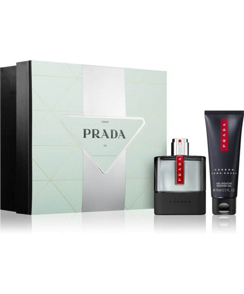 Prada Parfümset Set Prada: Luna Rossa Carbon, Eau De Toilette, For Men, 50 ml + Luna Rossa Carbon, Revitalized, Shower Gel, B