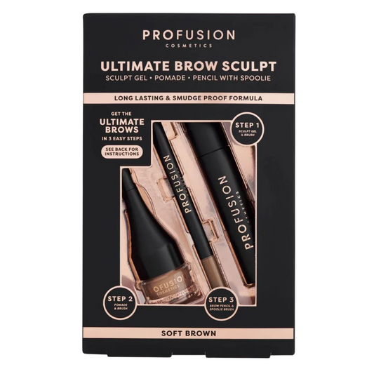 Profusion Cosmetics Schminkset Set Profusion Cosmetics: Ultimate Brow Sculpt, Eyebrow Gel, Soft Brown, 1.8 g + Ultimate Brow 