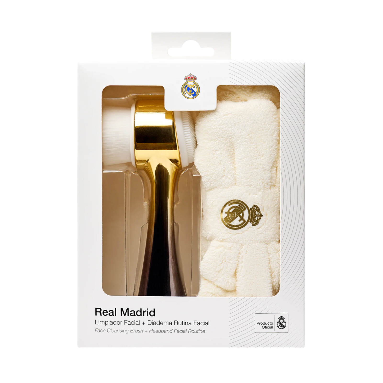 Real Madrid Hautpflegeset Set Real Madrid: Real Madrid, Facial Cleansing Brush + Real Madrid, Hair Band, White Regular