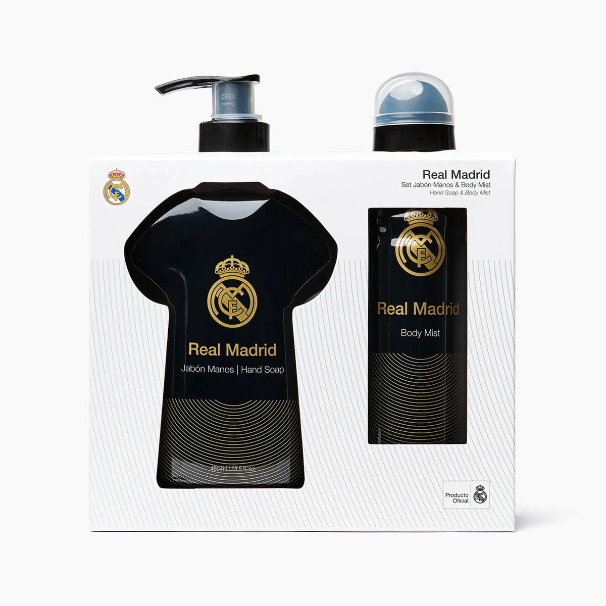 Real Madrid Hautpflegeset Set Real Madrid: Real Madrid, Liquid Soap, For Hands, 400 ml + Real Madrid, Scented Spray, For Men,