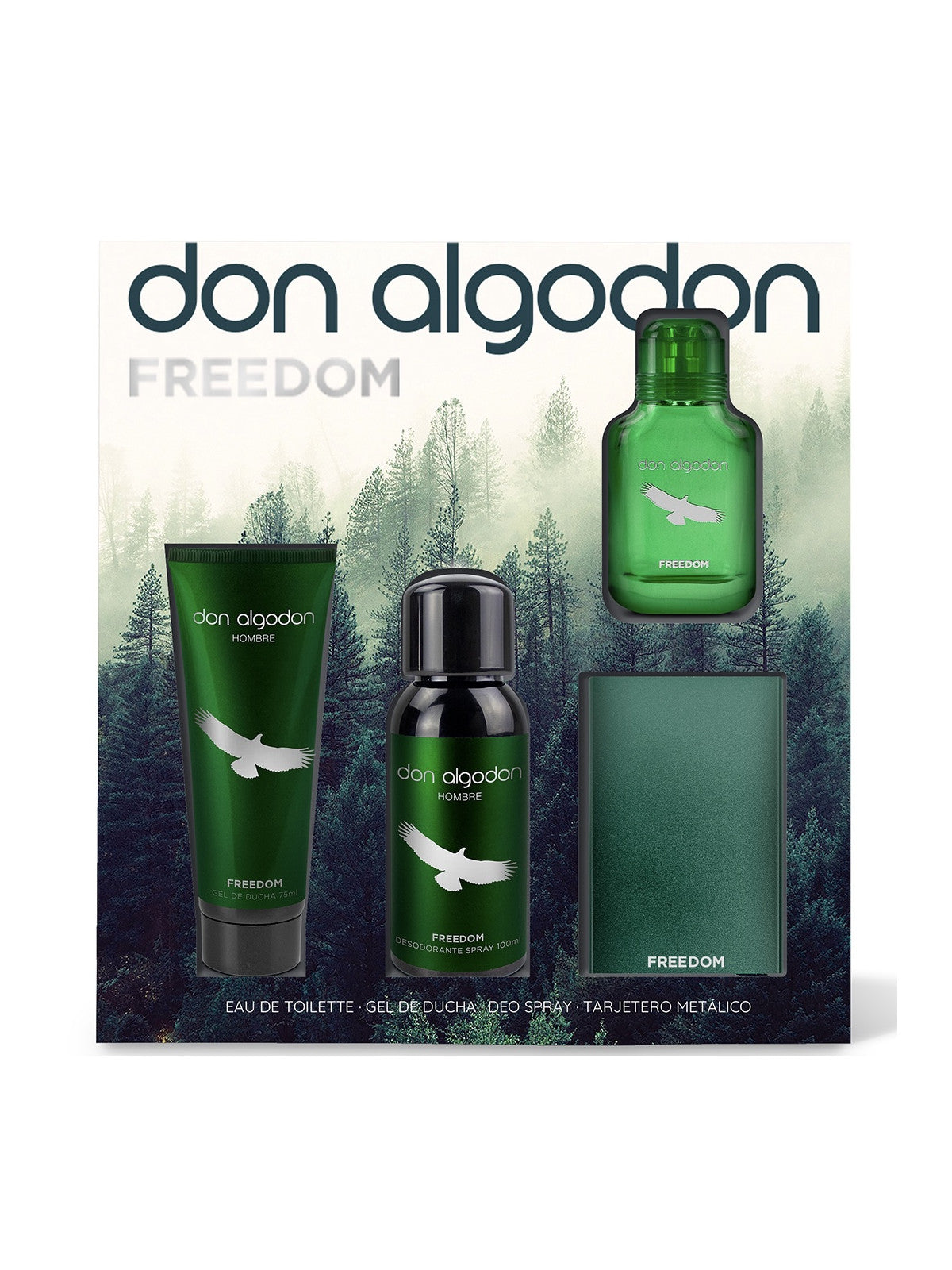 DON ALGODÓN DON ALGODÓN Set Freedom Hombre 30 ml Eau de Cologne Gel Desodorante Tarjetero Kosmetik