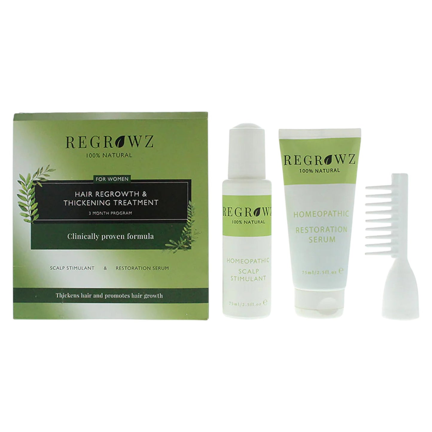Regrowz Haarpflegeset Set Regrowz: Homeopathic, Scalp Serum, Restorative, 75 ml + Homeopathic, Scalp Cream Treatment, Hydrate