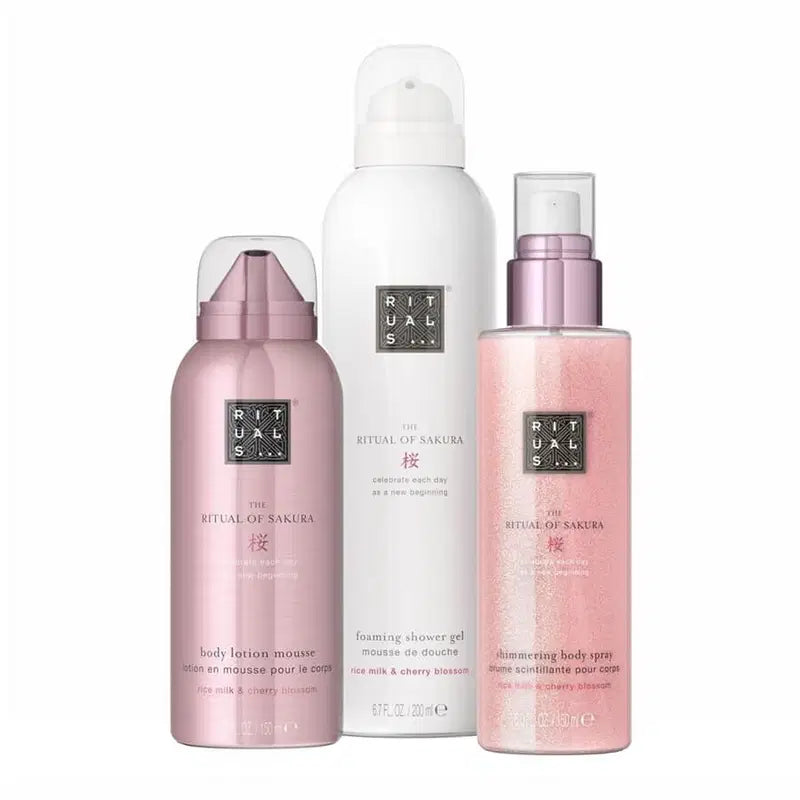 Rituals Körperpflegeset Set Rituals: The Ritual Of Sakura, Shower Mousse, 200 ml + The Ritual Of Sakura, Shimmer, Body Spray,