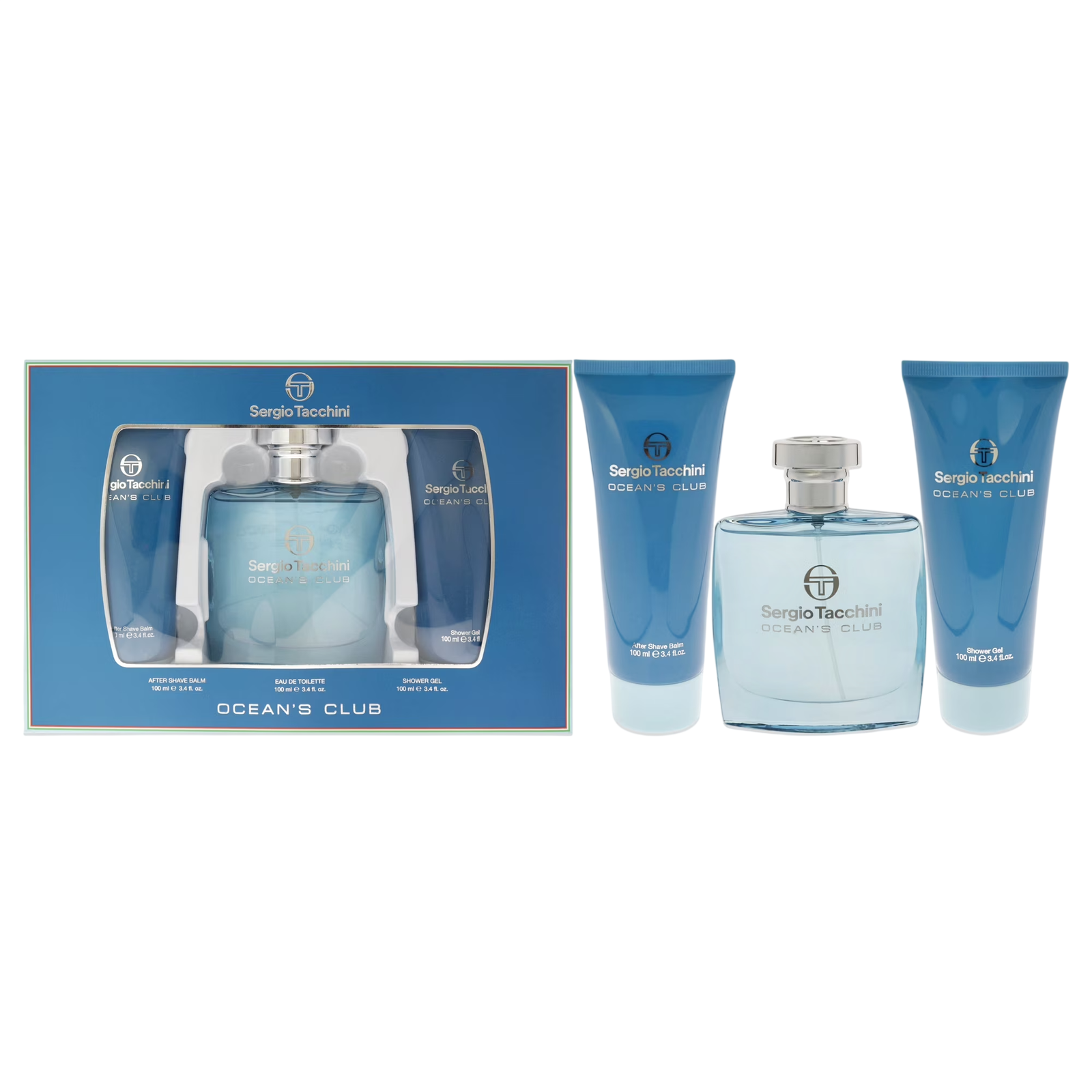 Sergio Tacchini Parfümset Set Sergio Tacchini: Ocean's Club, Eau De Toilette, For Men, 100 ml + Ocean's Club, Cleansing & Ref