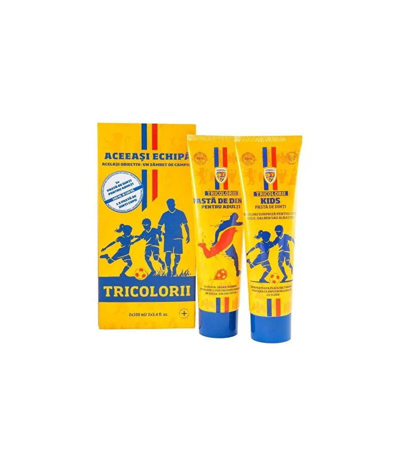 Tricolorii Hautpflegeset Set Tricolorii: Tricolorii, Stain Protection, Toothpaste, 100 ml + Tricolorii Kids, Whitening, Tooth