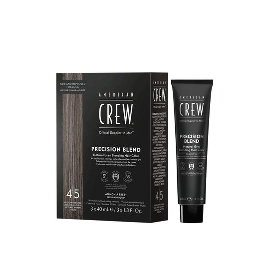 American Crew Set Trio, American Crew, Precision Blend, Semi-permanente Haarfarbe, 4-5 Natural Grey, 3 stk, 40 ml Regular