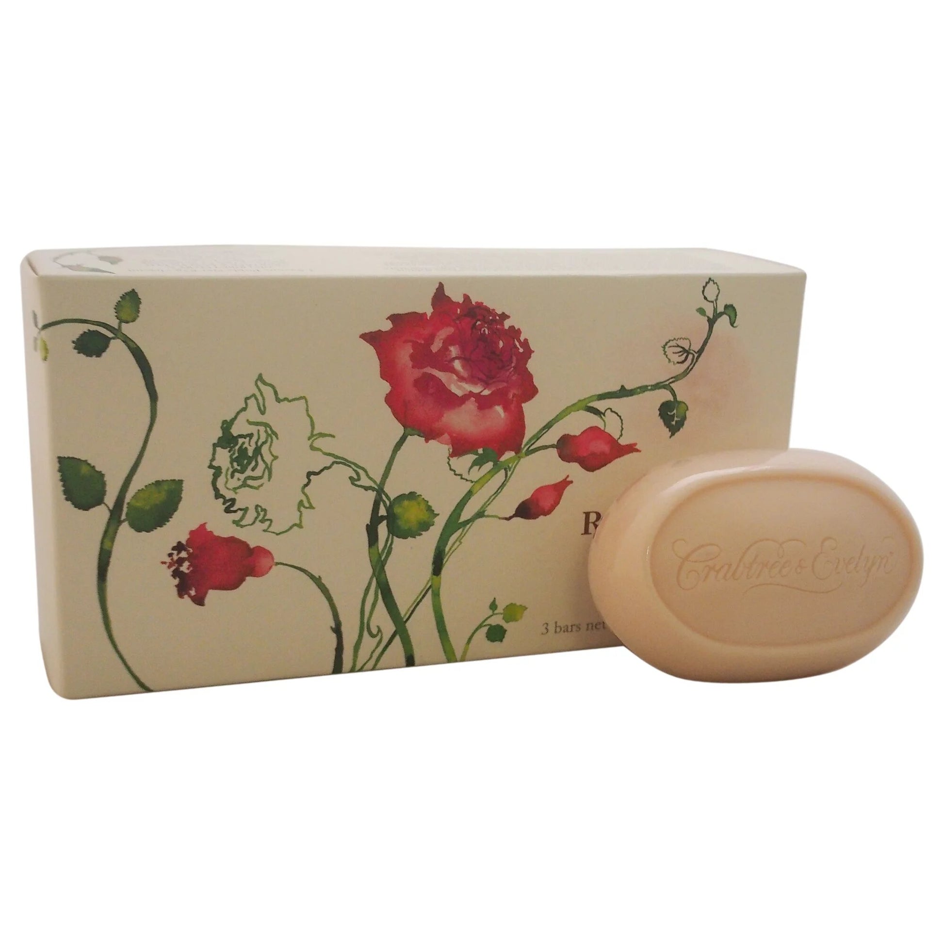 Crabtree & Evelyn Set Trio, Crabtree & Evelyn, Rosewater, Hydratisierend, Seifenstück, 3 stk, 85 g Regular