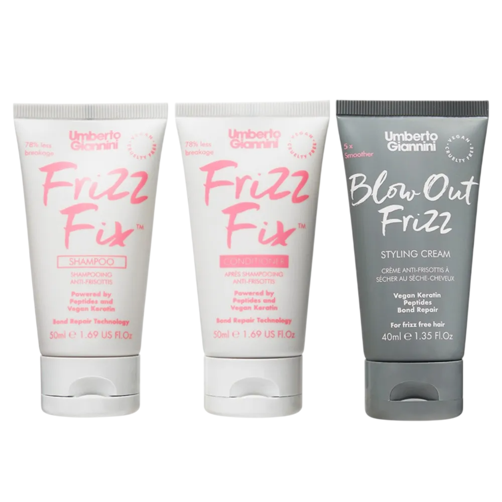 Umberto Giannini Haarpflegeset Set Umberto Giannini: Frizz Fix, Hair Shampoo, Anti-Frizz & Repairing, 50 ml + Frizz Fix, Hair