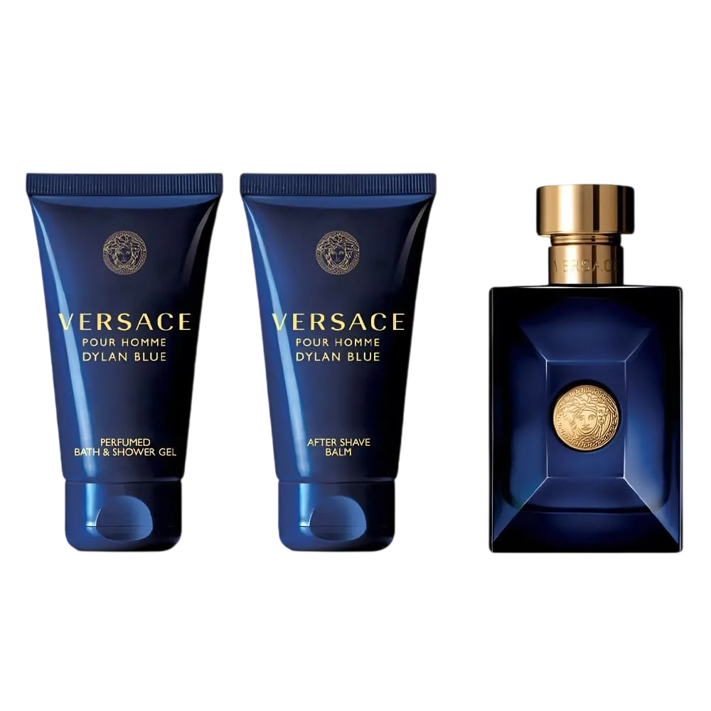 Versace Parfümset Set Versace: Dylan Blue, Calming, After-Shave Balm, 50 ml + Dylan Blue, Shower Gel, For All Skin Types, 50 