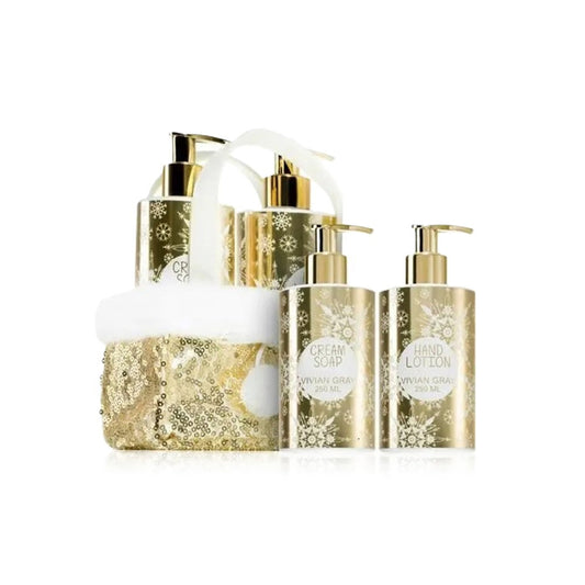 Vivian Gray Hautpflegeset Set Vivian Gray: Golden Glitters, Hydrating, Hand Cream, 250 ml + Golden Glitters, Cleansing, Liqui