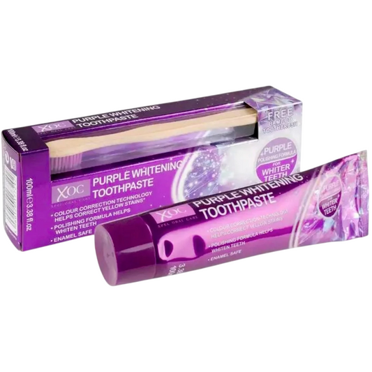 XOC Körperpflegeset Set XOC: Purple Whitening, Whitening, Toothpaste, 100 g + Purple Whitening, Toothbrush Regular