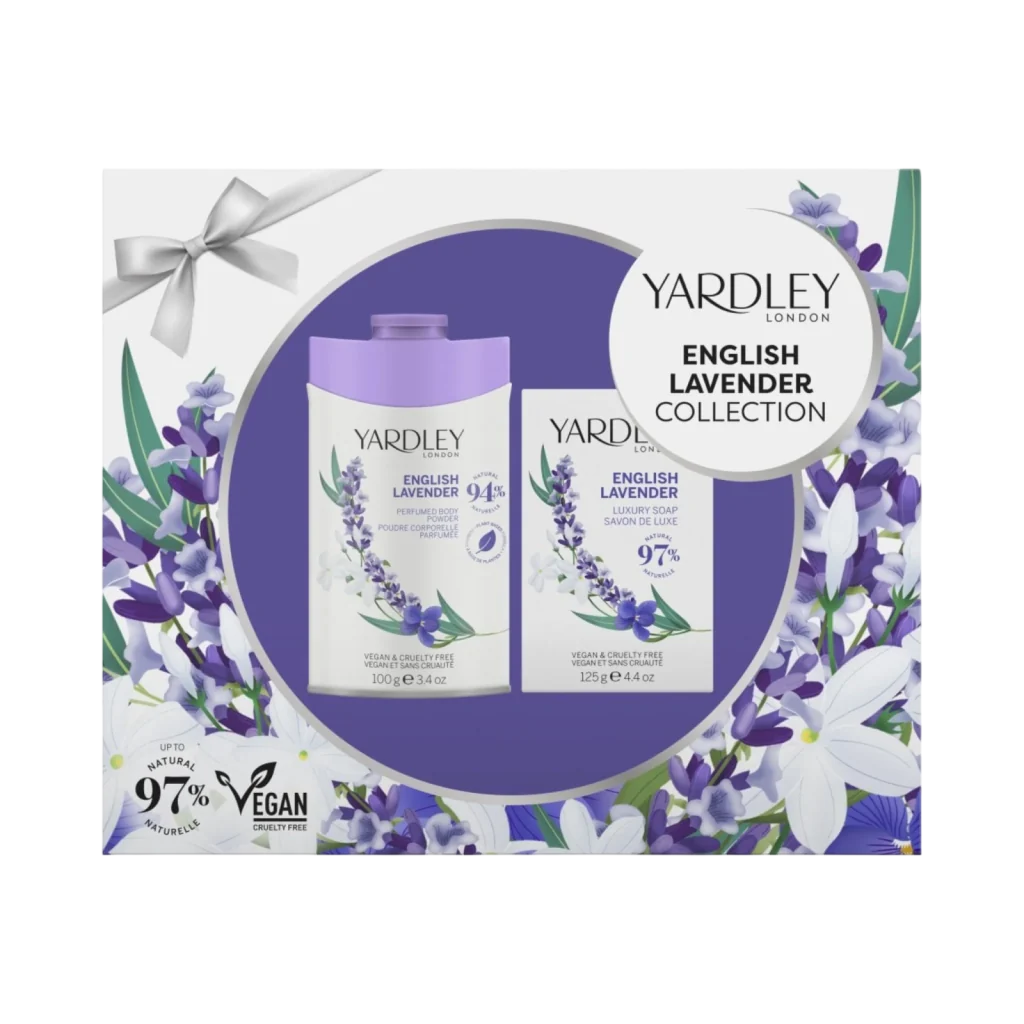 Yardley Körperpflegeset Set Yardley: English Lavender, Body Powder, 100 g + English Lavender, Cleansing & Moisturising, Scent