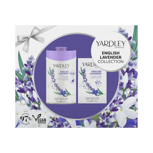 Yardley Körperpflegeset Set Yardley: English Lavender, Body Powder, 100 g + English Lavender, Cleansing & Moisturising, Scent
