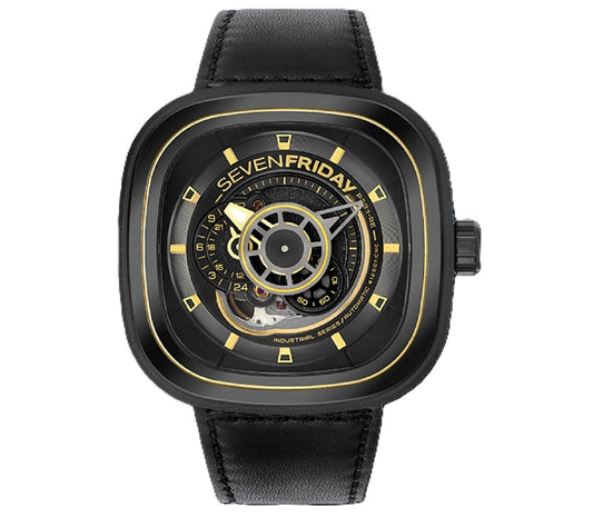 SEVENFRIDAY WATCHES Mod. SF-P2B/02 SF-P2B_02 Power Reserve Armbanduhr 47 mm Schwarz