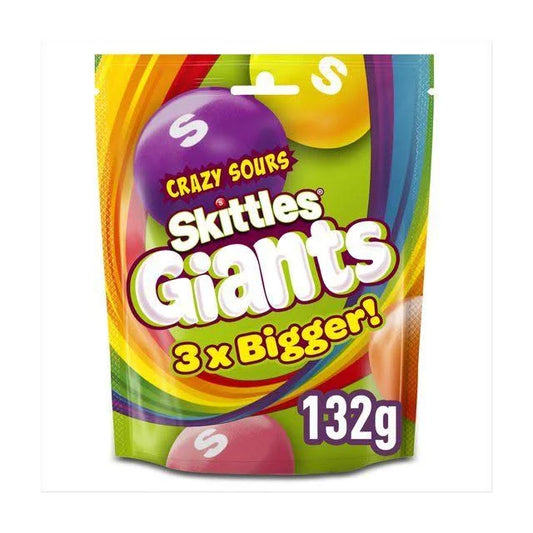 Skittles Giants Vegan Chewy Crazy Sour Sweets 132g