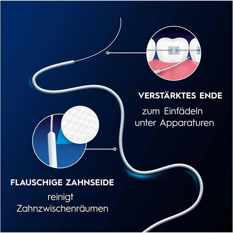 Oral-B Super Floss Threader – 50 vorgeschnittene Zahnseidenstränge