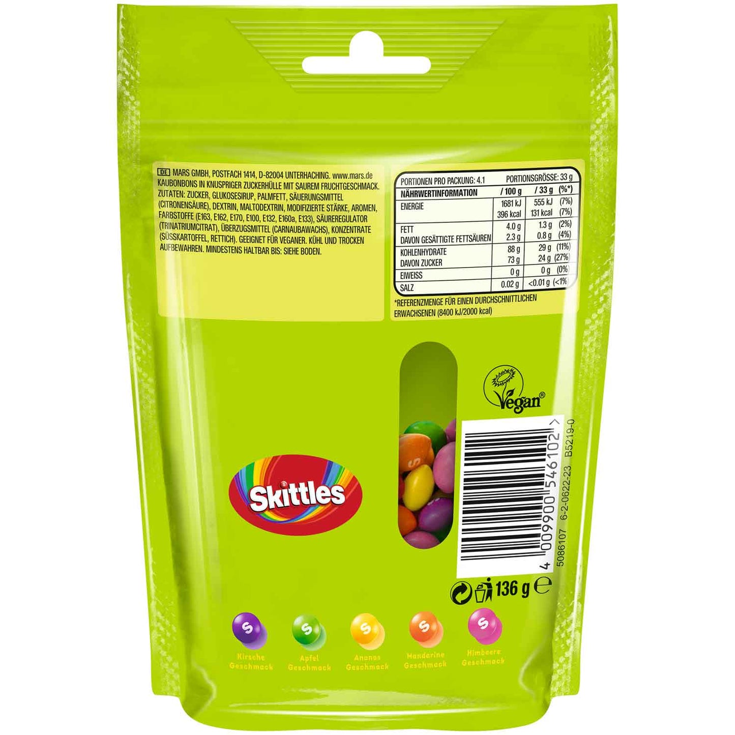Skittles Crazy Sours 136g - Candyshop.ch