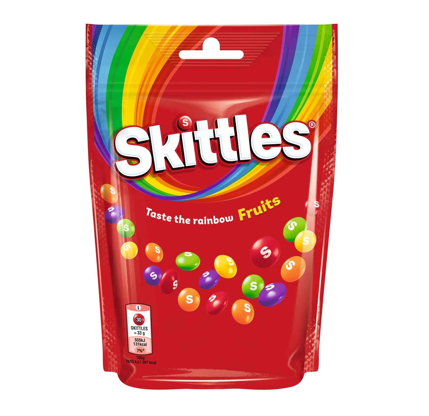 Skittles Fruits 136g Kaudragees mit knuspriger Zuckerhülle und Fruchtsaftkonzentrat