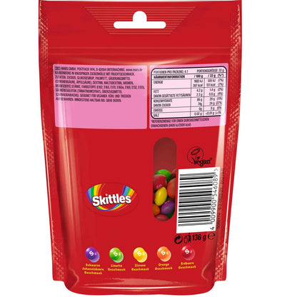 Skittles Fruits 136g Kaudragees mit knuspriger Zuckerhülle und Fruchtsaftkonzentrat