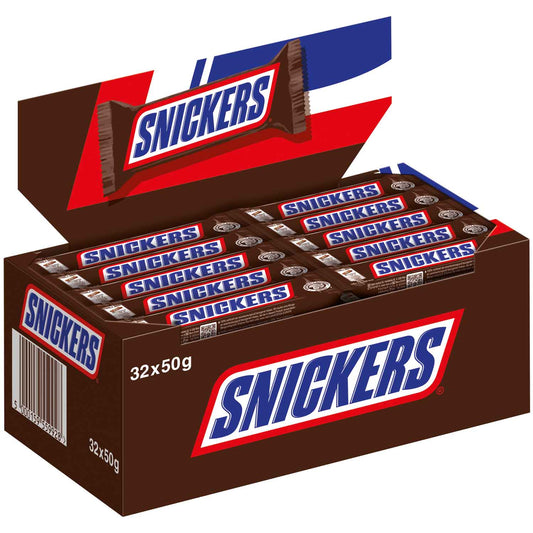 Snickers Riegel 32 Stück à 50g Packung Schokoriegel