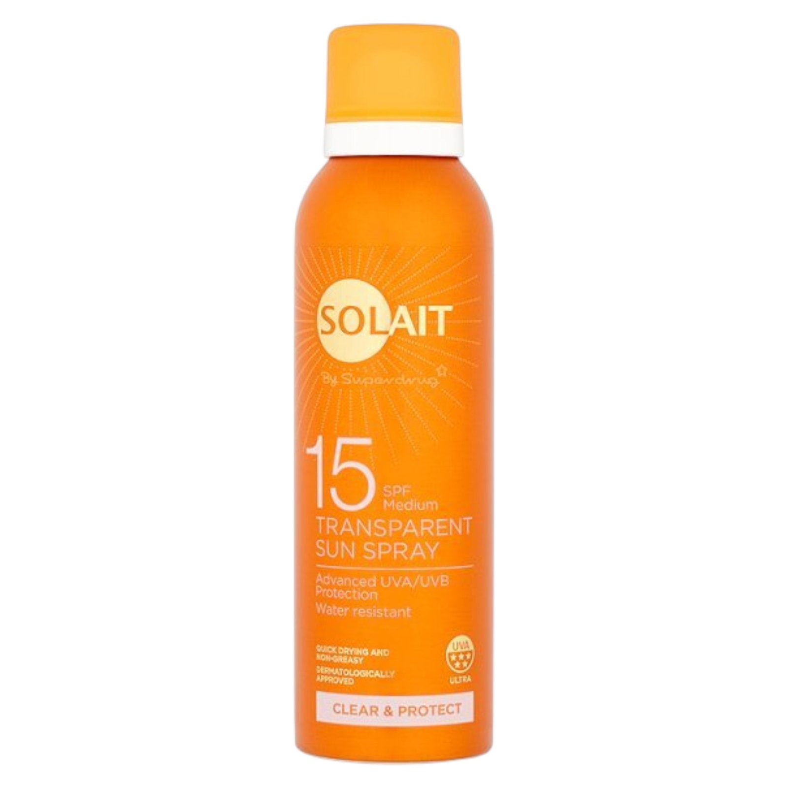 Superdrug Superdrug, Solait, Wasserfest, Sonnenschutzspray, SPF15, 200 ml *Tester