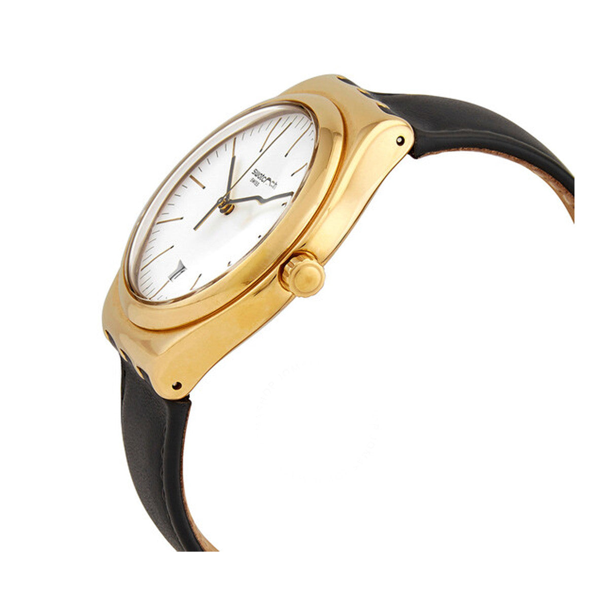SWATCH EDGY TIME YWG404 Only Time Armbanduhr 42 mm Gold ansicht-2