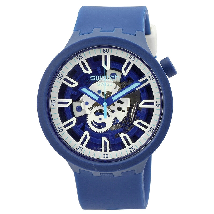 SWATCH ISWATCH BLUE SB01N102 Armbanduhr 47 mm Blau ansicht-3