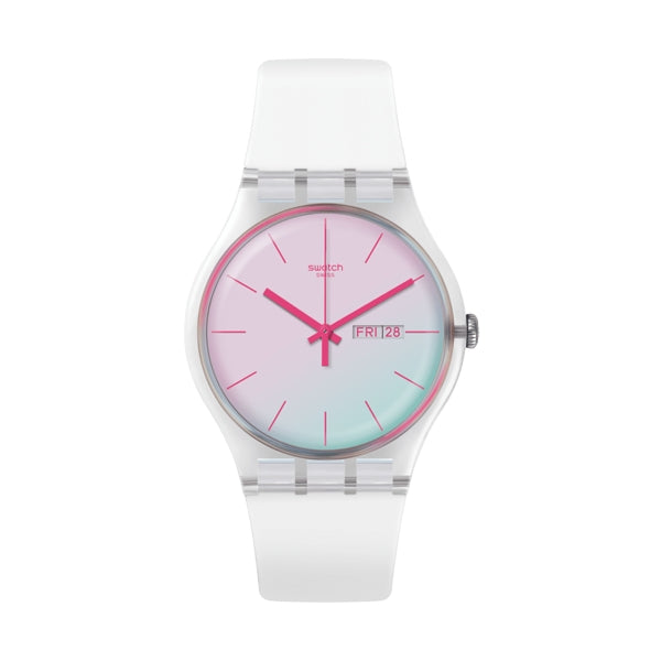 SWATCH POLAWHITE SO29K704-S14 Armbanduhr 41 mm Weiss ansicht-3