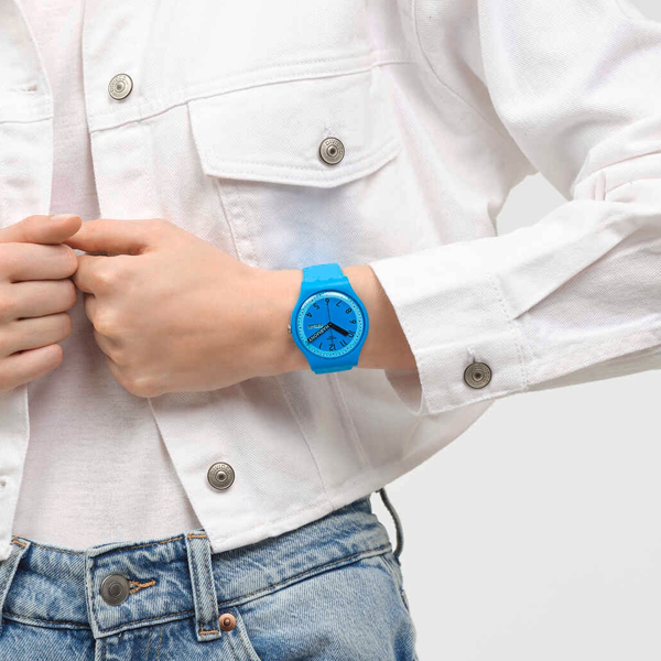 SWATCH PROUDLY BLUE SO29S702 Armbanduhr 41 mm Blau ansicht-2