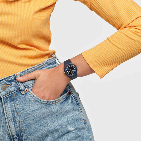 SWATCH SIR BLUE SO28N702 Armbanduhr 34 mm Blau ansicht-3