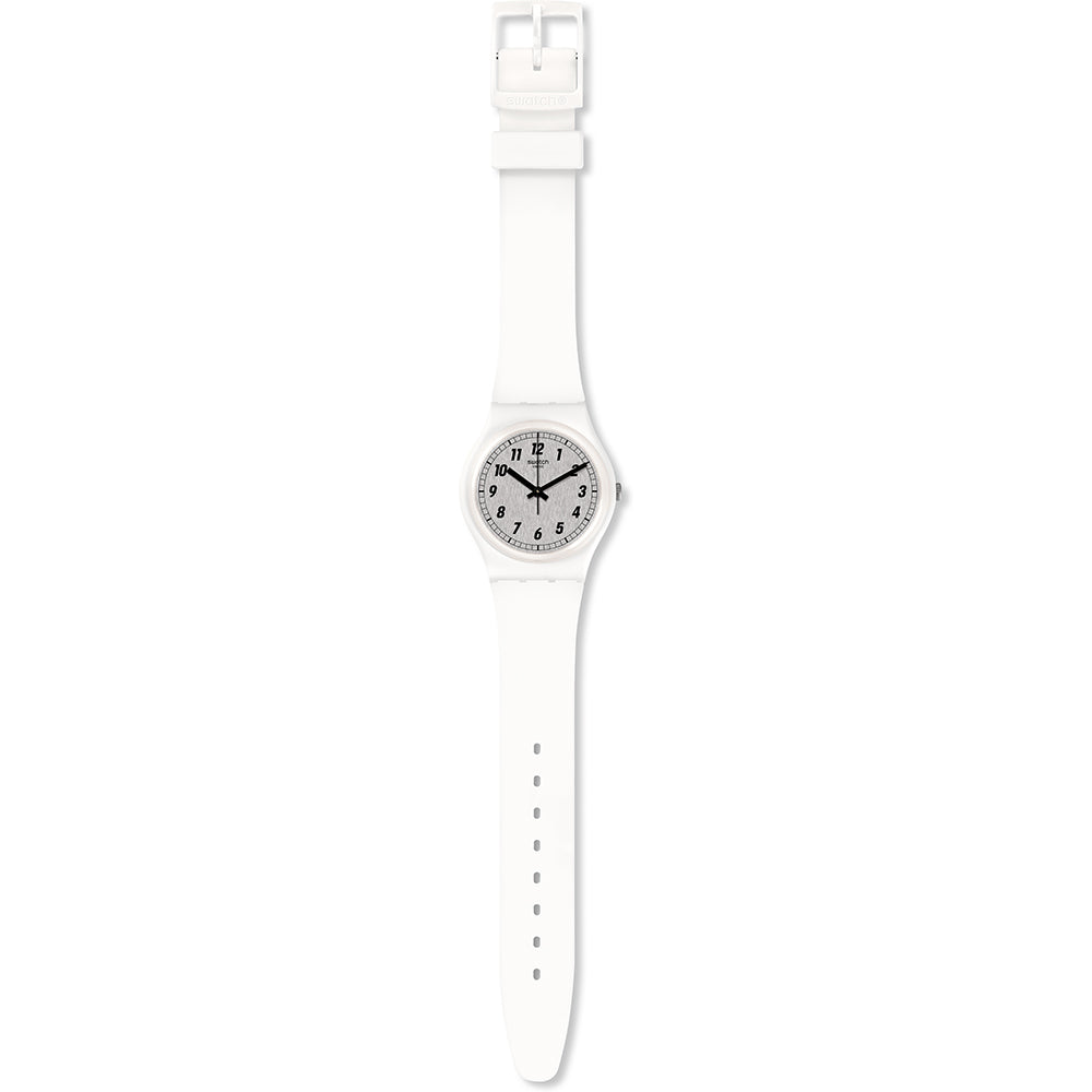SWATCH SOMETHING WHITE GW194 Only Time Armbanduhr 34 mm Weiss