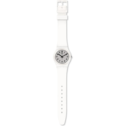 SWATCH SOMETHING WHITE GW194 Only Time Armbanduhr 34 mm Weiss