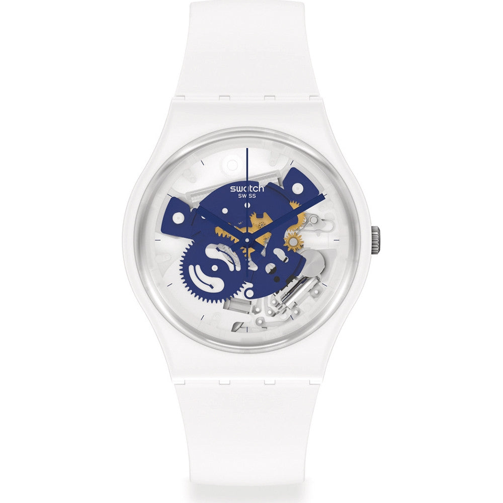 SWATCH TIME TO BLUE SMALL SO31W103 Armbanduhr Blau ansicht-3