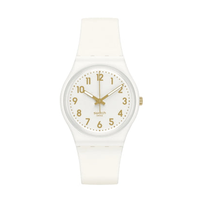 SWATCH WHITE BISHOP SO28W106-S14 Armbanduhr 34 mm Weiss ansicht-3