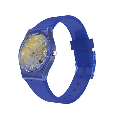 SWATCH YELLOW DISCO FEVER GN278 Only Time Armbanduhr 34 mm ansicht-2
